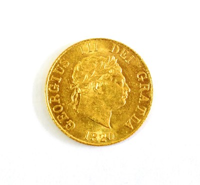 Lot 126 - George III (1760-1820), Half Sovereign, 1820, laureate head right, (S.3786). Surface contact marks