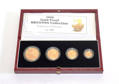 Lot 166 - Elizabeth II (1952-), Britannia gold proof set, 1998, 100 pounds down to 10 pounds (4 coins),...