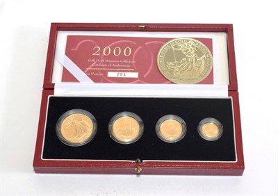 Lot 168 - Elizabeth II (1952-), Britannia gold proof set, 2000, 100 pounds down to 10 pounds (4 coins),...