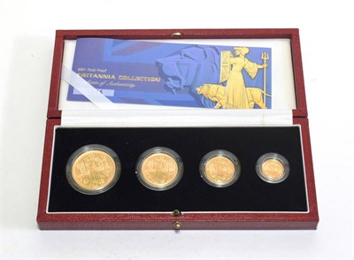 Lot 169 - Elizabeth II (1952-), Britannia gold proof set, 2001, 100 pounds down to 10 pounds (4 coins),...