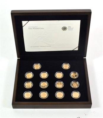 Lot 171 - Elizabeth II (1952-) £1 struck in gold (14), set of different £1 reverse designs, Royal Arms,...