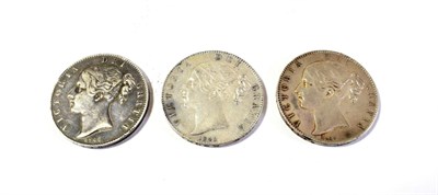 Lot 183 - Victoria (1837-1901), Crowns (3), Young head, 1844, 1845 and 1847, the 1844 with edge lettering...