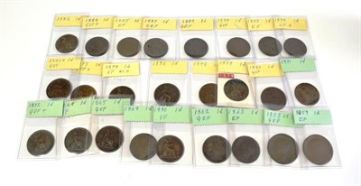 Lot 185 - Copper and Bronze Pennies (29), George III 1807, George IV 1825 and 1826, Victoria 1854, 1855,...