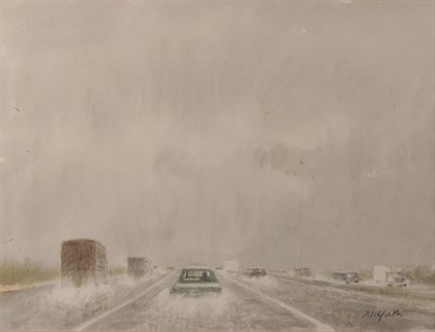 Lot 1110 - Roland Vivian Pitchforth RA, ARWS (1895-1982) ''After Rain on the M1'' Signed, watercolour,...