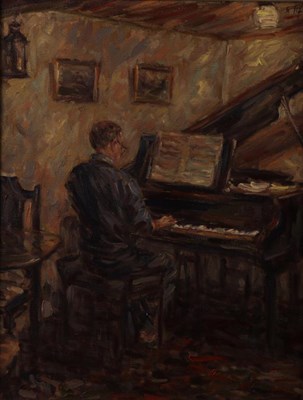 Lot 1112 - Sheila Tiffin (b.1952), Pianist, signed, oil on canvas, 34cm by 26cm  Artist's Resale...
