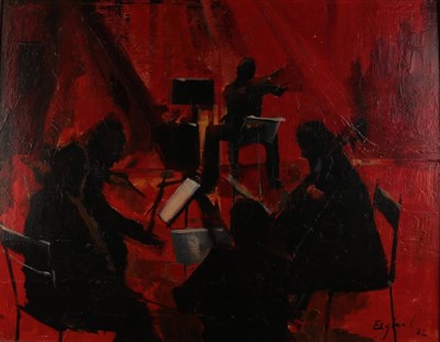 Lot 1114 - Frederick J England (b.1939), ''Ensemble'', signed and dated (19)82, inscribed verso, oil on board