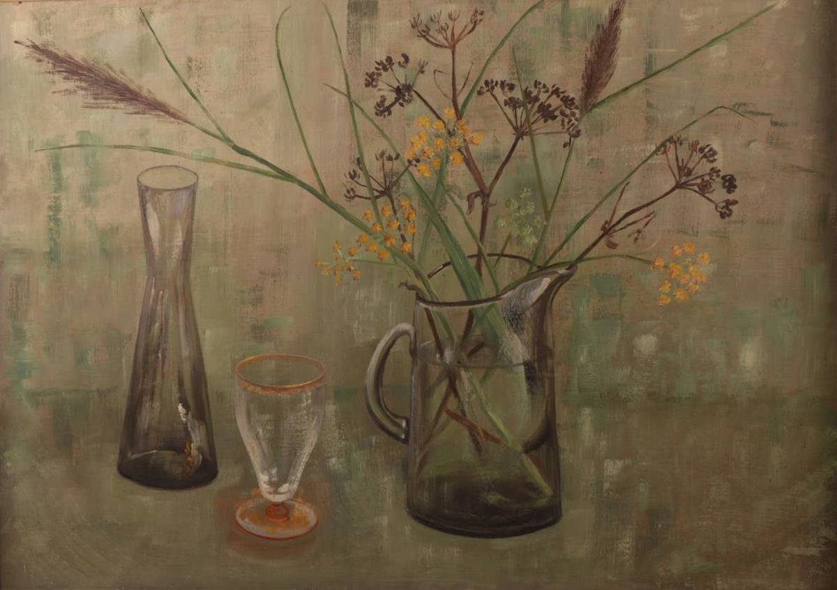 Lot 1121 - Mary Pearce (1906-1997), ''Summer Rushes'', signed and inscribed verso, oil on board, 53cm by 76cm