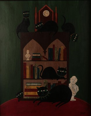 Lot 1122 - Nicola Ward Tonkinson (20th/21st century) ''Mr Monk and His Amazing Kittens'', initialled, oil...
