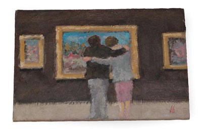 Lot 1127 - David Baxter (b.1942) ''The Art Experts'', initialled, oil on board, together with, ''Where are the