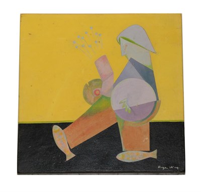 Lot 1157 - Roger Way (20th century) ''The Fisherman and Friend'', signed oil on board, together with...