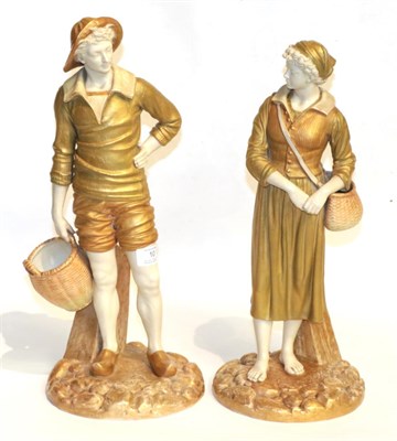 Lot 10 - A pair of Royal Worcester figures of a boy and girl, model number 1202