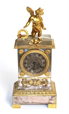 Lot 50 - An early 19th century gilt metal striking mantel clock