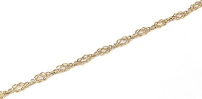 Lot 62 - A 9 carat gold reef knot link necklace, length 80cm