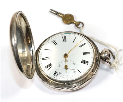 Lot 100 - A silver full hunter verge pocket watch, movement signed John I Austin, 136 Oxford Street