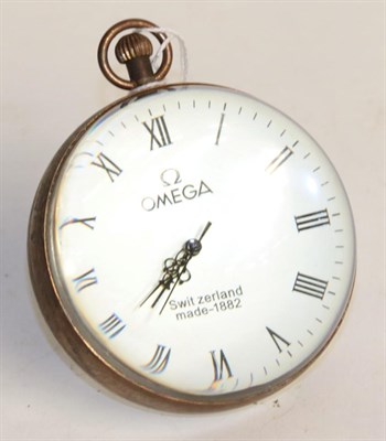 Lot 142 - Desk timepiece, bearing a later inscription Omega