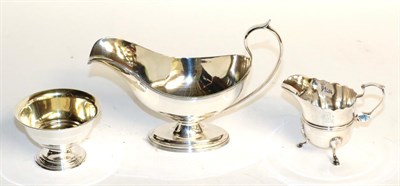 Lot 148 - A George V silver sauceboat, by Ollivant and Botsford, London, 1912, of typical form with...