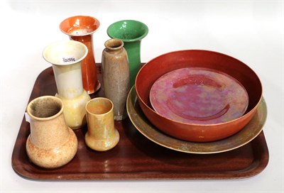 Lot 167 - Ruskin pottery vases and bowls, lustre glaze