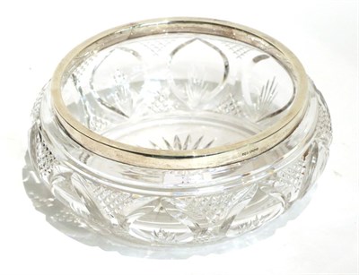 Lot 171 - A George V silver mounted cut-glass bowl, the silver-mounts by James Dixon and Sons, Sheffield,...