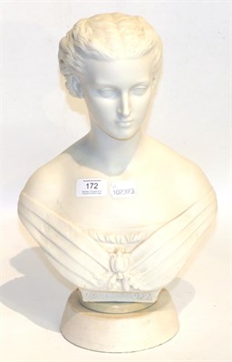 Lot 172 - A 19th century Copeland Parian bust of Alexandra on a later socle