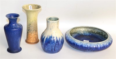 Lot 204 - Three Ruskin vases and a Ruskin bowl (4)