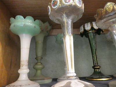 Lot 206 - Ten assorted Victorian glass lustres (lacking drops)