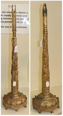Lot 211 - A pair of Victorian brass Days Patent ecclesiastical chimney ornaments, the underside with...
