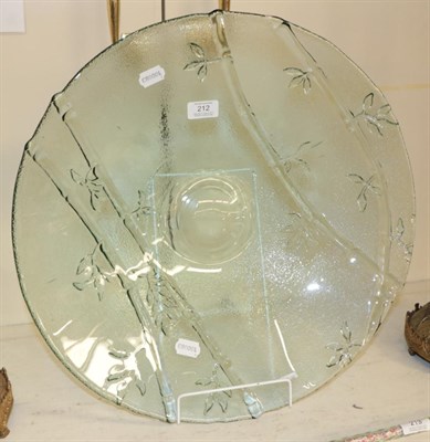 Lot 212 - A large art glass charger, second half 20th century, bamboo design