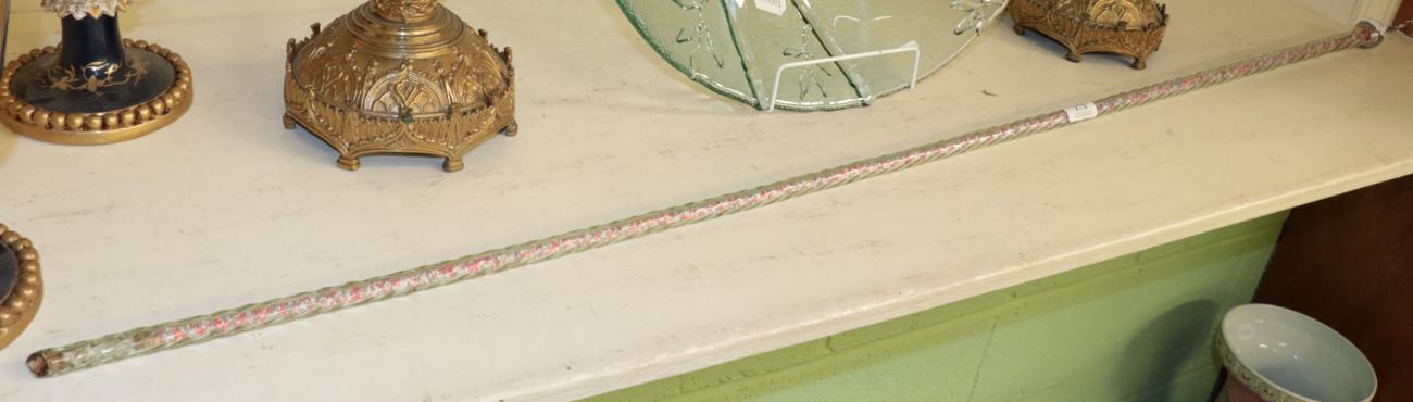 Lot 213 - A Victorian bead filled glass cane