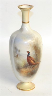 Lot 237 - A Royal Worcester vase painted with pheasants by James Stinton (1870-1961)