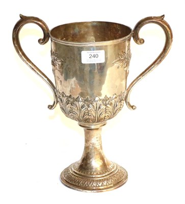 Lot 240 - A Victorian silver two-handled cup, by George Maudsley Jackson, London, 1893, tapering and on...