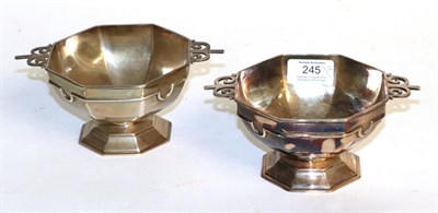 Lot 245 - Two George V silver bowls, by Manoah Rhodes and Sons, Ltd., Sheffield, 1929 and 1932, each facetted