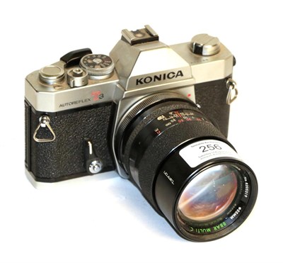 Lot 256 - Konica T3 Camera with Tamron f2.8 135mm lens