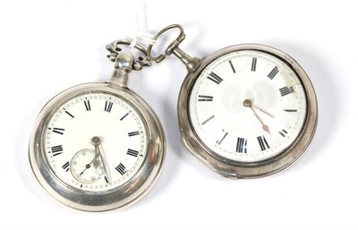 Lot 292 - Two silver pair cased pocket watches, signed Geo St John, London, London for 1813 and Joseph Smail