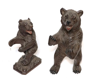 Lot 320 - Two Black Forest type wooden carvings of bears