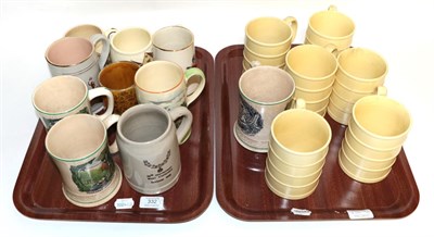 Lot 332 - Ceramic mugs including six Keith Murray for Wedgwood examples; three Polichta London pheasant...