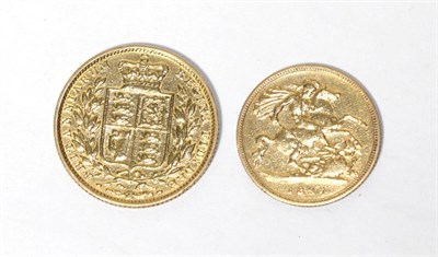 Lot 342 - Full sovereign and a half sovereign