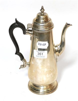 Lot 351 - An Edward VII silver coffee-pot, by Mappin and Webb, Sheffield, 1908, tapering cylindrical and with