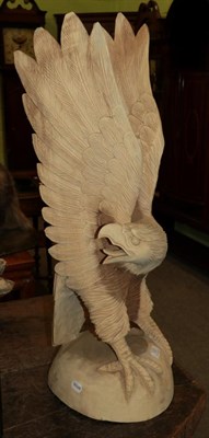 Lot 377 - A carved wooden eagle