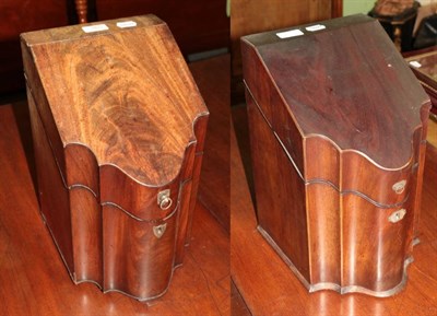 Lot 382 - Two George III mahogany knife boxes