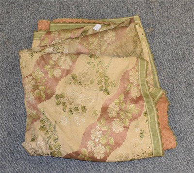 Lot 1063 - European 18th/19th century large panel of silk brocade, in cream with floral motifs and pale...