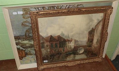 Lot 1192 - John E Aitken RSW (1881-1957) In Old Hertogenbosch Holland, signed watercolour; together with a...
