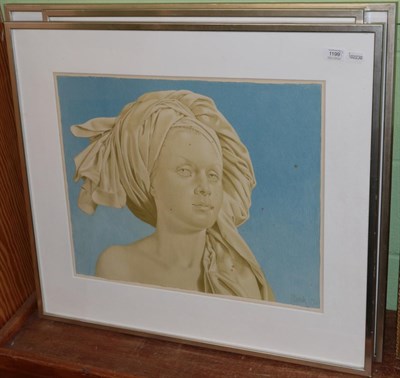 Lot 1199 - Niels Strobek, Renaissance head study, signed and dated 1990, print; together with a further...
