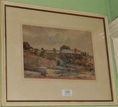 Lot 1207 - Fred Lawson, Village scene, signed and dated 1918, watercolour