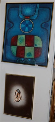 Lot 1215 - Terry Durham (1936 - 2013) Abstract, acrylic on artists board; together with a 20th century...