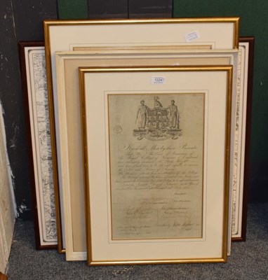 Lot 1224 - Two 19th century examination certificates: one from The Royal College of Surgeons of England,...