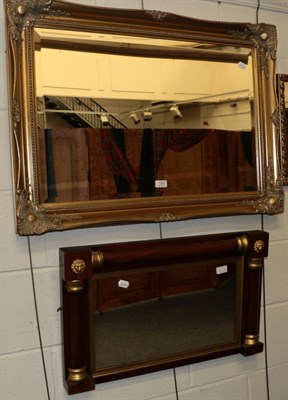Lot 1253 - A Victorian rosewood wall mirror; and two gilt framed wall mirrors (3)
