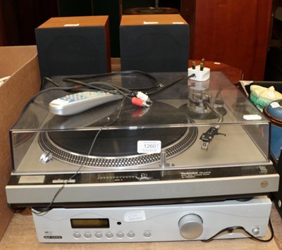 Lot 1260 - Technics SL1800MK2 direct drive turntable; a pair of Castle Trent MKII speakers; and an SP101...