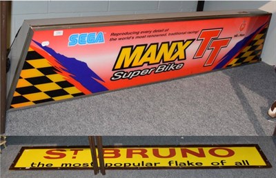 Lot 1292 - Enamel sign ''St Bruno, The Most Popular Flake of All''; and a Sega Manx TT super bike...