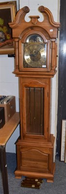 Lot 1309 - A modern chiming longcase clock, movement driven by three weights