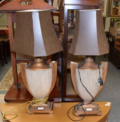 Lot 1343 - A pair of modern table lamps with shades